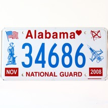 2008 United States Alabama National Guard Passenger License Plate 34686 - $16.82