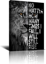 Motivational Lion Canvas Wall Art Inspirational Quotes Print Paintings Black and - £53.62 GBP