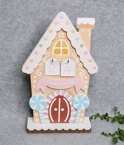 Gingerbread House Advent Calendar Pastel Candy Wood Countdown To Christm... - $21.99