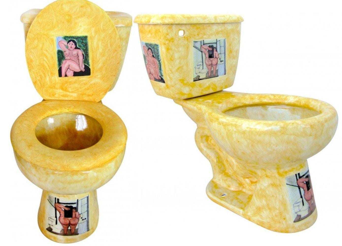 Mexican Talavera Ceramic Toilet Hand Painted  - Botero - - $1,199.00