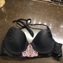 Ninety-nine black bikini top with Aztec embroidery - $11.03