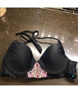 Ninety-nine black bikini top with Aztec embroidery - $212.35 MXN