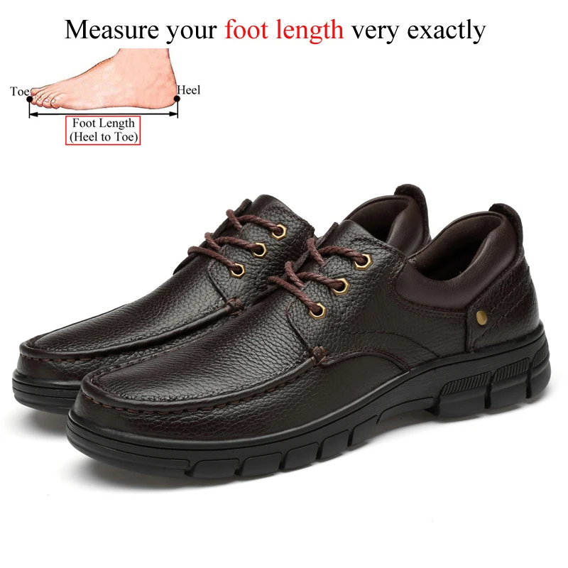 Autumn Winter Genuine Leather Shoes Men Casual For Adult Chaussure Homme... - £59.70 GBP