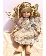 Porcelain Angel Doll With Wings Halo And Outfit 12 Inch Unbranded Vintage - £14.54 GBP