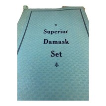 Vintage Superior Damask Linen Set 56x76 READ Oriental Fan Set Partially ... - £44.13 GBP