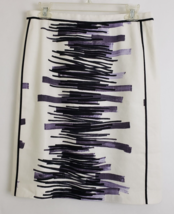 Ivanka Trump Straight Pencil Skirt White Black Purple Lined Size 6 - £27.26 GBP