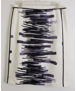 Ivanka Trump Straight Pencil Skirt White Black Purple Lined Size 6 - £25.87 GBP