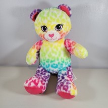 Build A Bear Rainbow Bear Plush with Cheetah Leopard Pattern Colors 17” Stuffed - $14.75