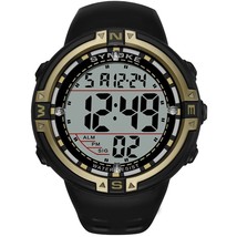 SYNOKE Black Sports Men Digital Watches Led Luminous Multi functional Large Dial - £21.22 GBP
