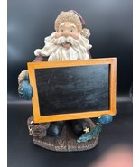 Vintage Santa Claus Figurine with Blank Chalkboard - €32,67 EUR