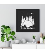 Black and White Tent Poster in Forest &quot;Social Distance&quot; - Framed Horizon... - £48.82 GBP+