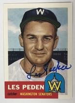 Les Peden (d. 2002) Signed Autographed 1953 Topps Archives Baseball Card - Washi - £11.88 GBP