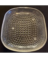 Vintage Square Clear Glass Hobnail 3 Footed Dish/ Trinket Dish 6x6.5 in - £7.31 GBP