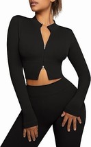 FeelinGirl 2pc Workout Gym Outfit Set High Waist Leggings Long Sleeve Do... - $27.67