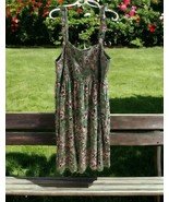 NWT Torrid 4X 26 Dress Smocked Top Floral A-Line Flowy Green Sleeveless ... - £46.55 GBP