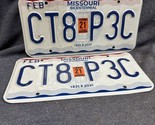 Missouri Bicentennial 1821-2021 Automobile License Plate Set Of 2 - CT8 ... - $10.40