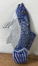 Happy Valley Pottery Art Studio Ceramic Stoneware Blue Fish Coat Robe Hook - $39.59