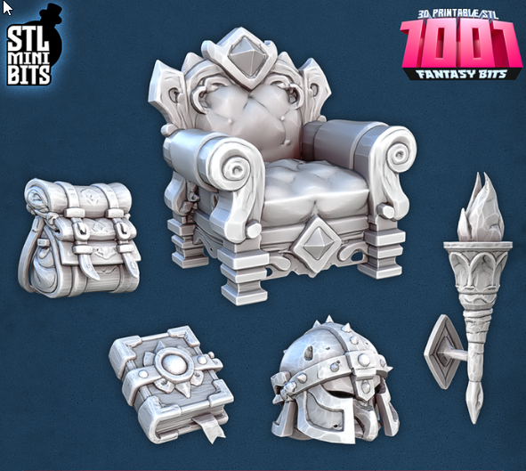 3D Printed STL Miniatures Fantasy Bits Starter Set 28 - 32mm War Gaming ...