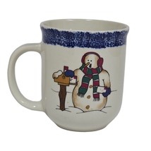 Vintage Meiwa Christmas Snowman Winter-Themed Ceramic Coffee Mug 4&quot; - $14.27