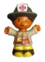 Fisher Price Little People Helping Others Firefighter Toy Girl Female Dark Skin - $10.88