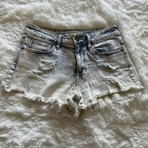 Bullhead Denim Co. High Rise Shorts, Size 3, Blue, Denim, Distressed, Po... - $24.99