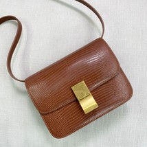 2022 Real Leather Women Tofu Bag Lizard Pattern Small B Square Bags Fashion Vers - £191.41 GBP
