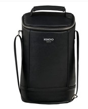 Igloo Beverage Tote Black Wine Insulated Padded Divider Shoulder Strap P... - $56.99