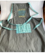 Youth Baking Apron &quot; Bakers Gonna Bake&quot; Blue Gray 28&quot; Long - $5.69