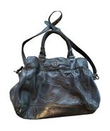 Tory Burch Amanda Black Pebbled Leather Satchel Tote Bag with Strap - $78.99