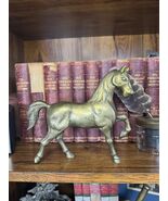 Vintage Cast Brass Horse Figurine | Equestrian Shelf &amp; Library Decor - $97.02