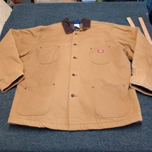 VINTAGE Dickies Blanket Lined Canvas Chore Coat Adult 3XL XXXL Brown Button Up - £128.36 GBP