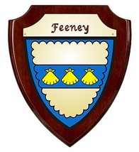 Feeney Irish Coat of Arms Shield Plaque - Rosewood Finish - £34.77 GBP