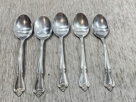 Oneida ARBOR ROSE Soup Spoon Set of 5 Stainless Flatware Lot Vintage 6 7/8&quot; - $19.79