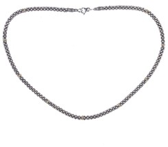 18&quot; Lagos Caviar Sterling Silver/18K Yellow Gold Beaded Rope Station Necklace - £375.42 GBP