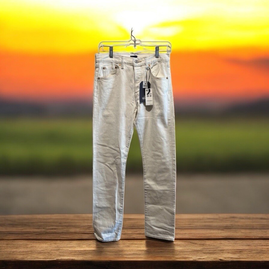 Levi&#39;s 501 Original Women&#39;s Off White Straight Leg Jeans Selvedge Denim ... - $74.20