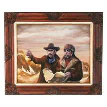 Untitled (2 Men With a Map) By Anthony Sidoni Signed Oil Painting 22&quot;x26&quot; - $6,368.91