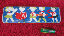 VTG Soviet Russian USSR Tin Box Communist Children Go To School Norma Factory - £20.07 GBP