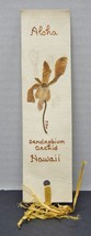 Aloha Dendrobium Orchid Hawaii Dried Flower Bookmark 1973 Handmade Vintage - £7.56 GBP