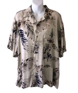 Bamboo Cay Hawaiian Palm Leaves Print Short Sleeve Men&#39;s Shirt Large L  - $21.60