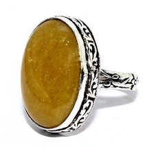 Natural Aventurine Solid 925 Silver Gemstone Handmade Ring Jewelry Size 7 - $6.79