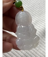 Hand made natural Burma Icy Jadeite pendent image of Guanyin| Icy jade b... - $1,331.91 CAD