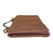 Vintage Zambos & Siega Faux Snakeskin Brown Clutch Bag Metal Handle 13x8x1.5 image 2