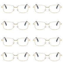 8 PK Mens Womens Metal Frame Clear Lens Reading Glasses Fashion Classic Readers - £12.89 GBP