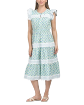 NEW SAIL TO SABLE BLUE WHITE COTTON FIT AND FLARE MIDI DRESS SIZE XL $189 - £69.41 GBP