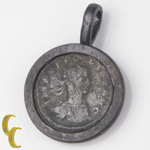 Ancient Roman Coin In Silver Antiqued Bezel Pendant 4.5 Grams - £317.34 GBP