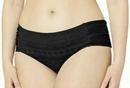 BECCA ETC Womens Plus Size Crochet Side Tab Bikini Bottoms, 2X, Black - £52.81 GBP