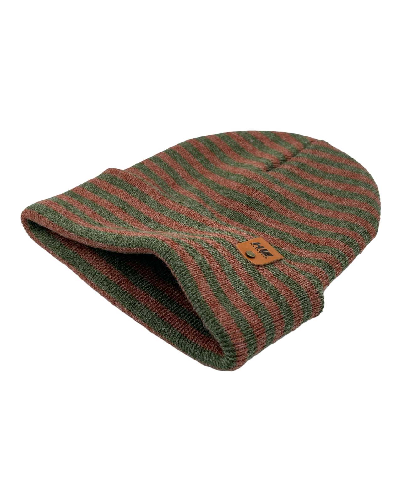 HAAKWEAR Classic RORO Cuffed Beanie / Hat - Burgundy / Green, Made in USA - $29.00