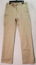 RVCA Khaki Pants Boys Size 28 Tan Cotton Slash Pockets Straight Leg Flat... - $19.27