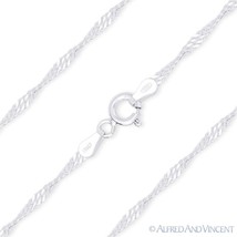 2.2mm Singapore Link Solid Italy 925 Sterling Silver Rope Italian Chain Bracelet - £13.00 GBP+