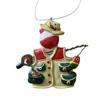 Midwest Ornament Fish Fear Me Bobber with Vest and Hat Fishing Christmas  3 inch - £9.02 GBP